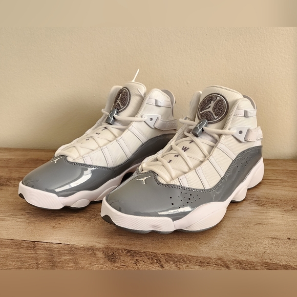 Nike Air Jordan 6 Rings Shoes 'White Cool Grey' 322992-121 Men's Size 8 New - Picture 1 of 10